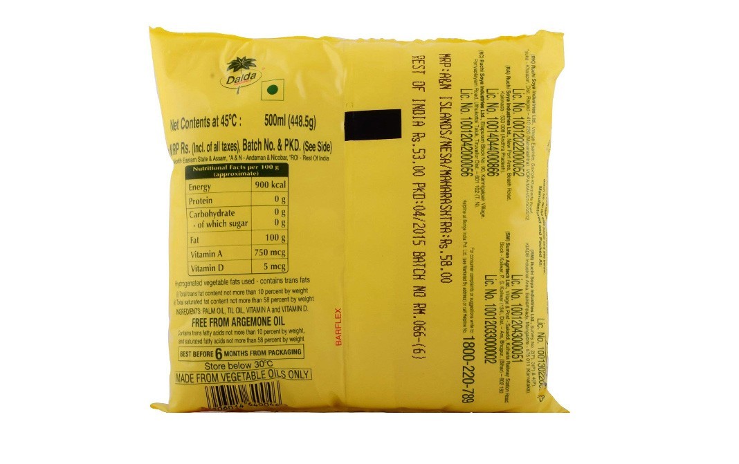 Dalda Original Vanaspati    Pack  500 millilitre